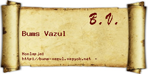 Bums Vazul névjegykártya